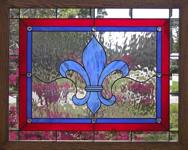 New Orleans Fleurdelis Stained Glass Window Dean's Stained Glass